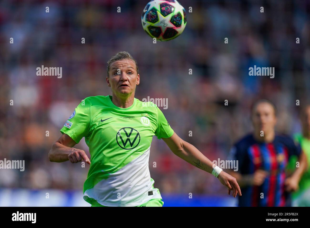 Eindhoven, Netherlands. 03rd June, 2023. EINDHOVEN, NETHERLANDS - JUNE 3: Alexandra Popp of VfL Wolfsburg runs with the ball during the UEFA Women's Champions League Final match between FC Barcelona and VfL Wolfsburg at the PSV Stadion on June 3, 2023 in Eindhoven, Netherlands (Photo by Joris Verwijst/Orange Pictures) Credit: Orange Pics BV/Alamy Live News Stock Photo