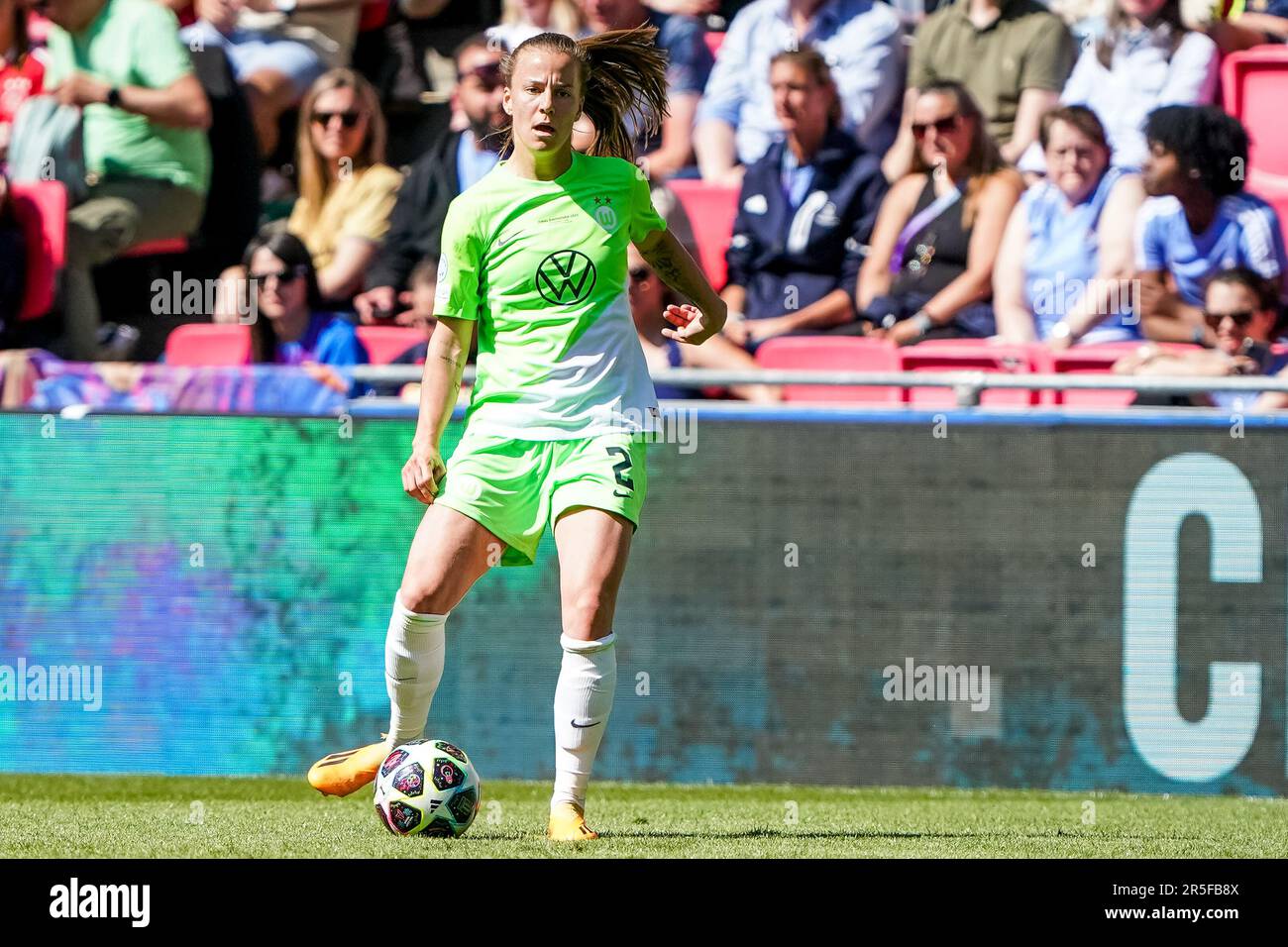 Eindhoven, Netherlands. 03rd June, 2023. EINDHOVEN, NETHERLANDS - JUNE 3: Lynn Wilms of VfL Wolfsburg passes the ball during the UEFA Women's Champions League Final match between FC Barcelona and VfL Wolfsburg at the PSV Stadion on June 3, 2023 in Eindhoven, Netherlands (Photo by Andre Weening/Orange Pictures) Credit: Orange Pics BV/Alamy Live News Stock Photo