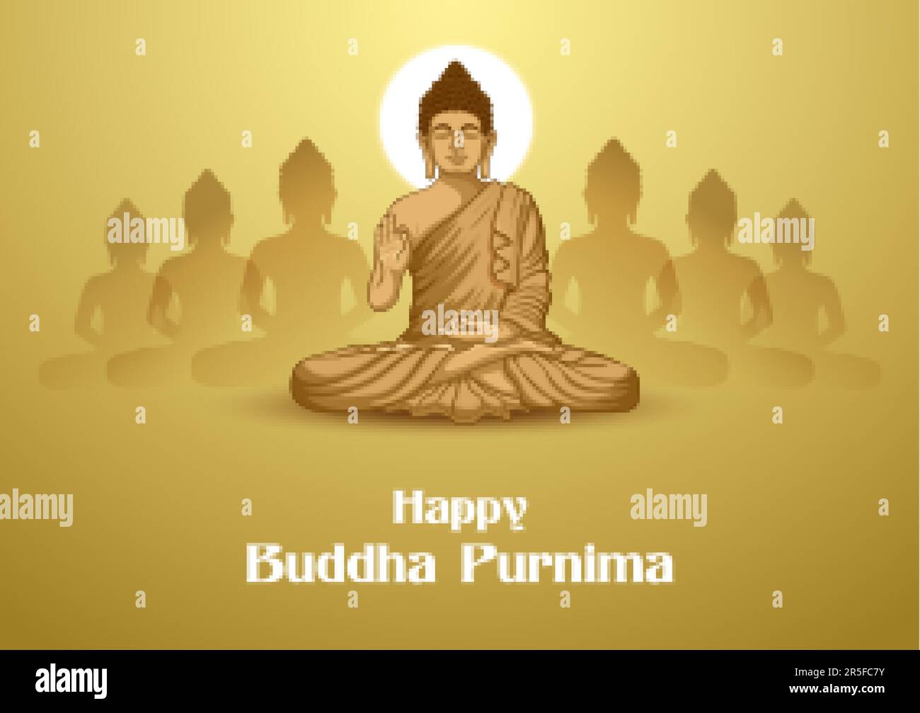 Lord Buddha in meditation under Bodhi Tree for Buddhist festival Happy