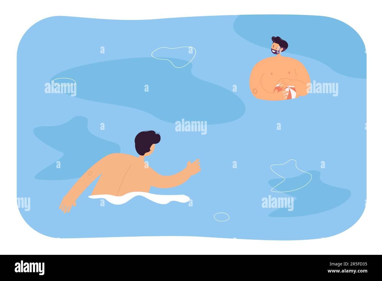People playing ball in water Stock Vector
