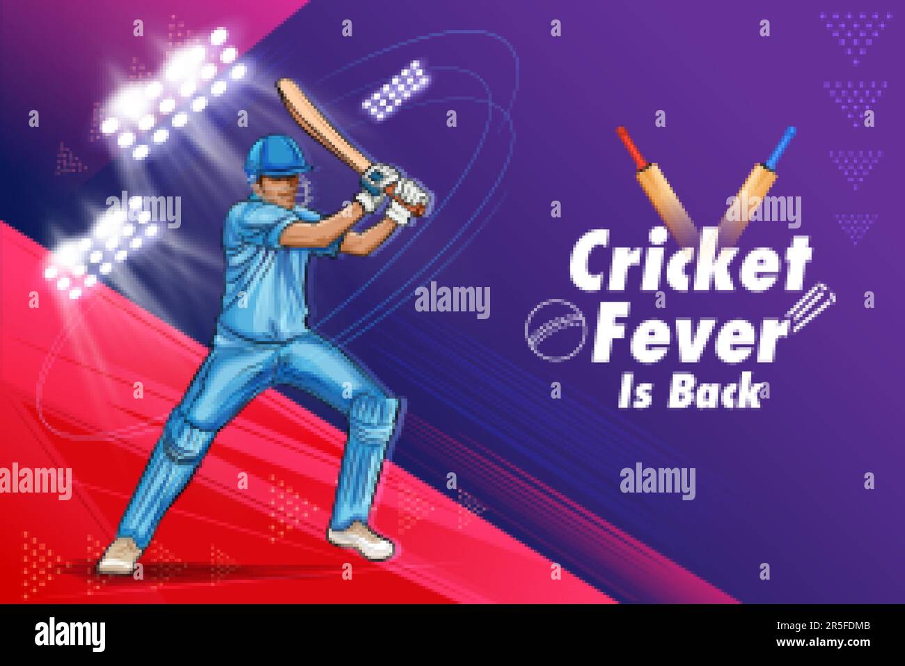 bat and ball on cricket championship sports background Stock Vector