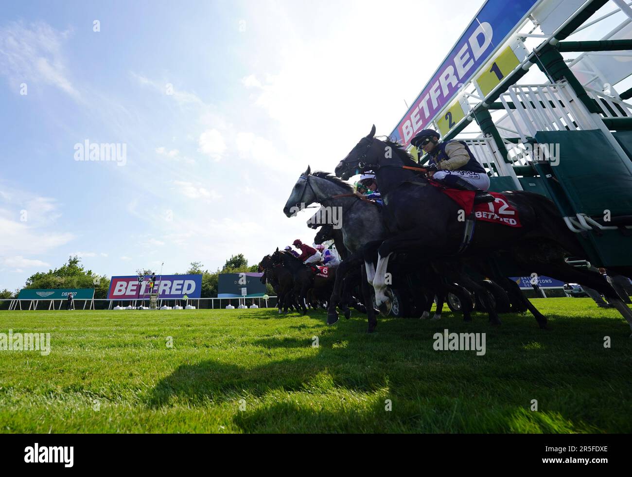 Runners and riders start The Betfred Lester Piggott Handicap during