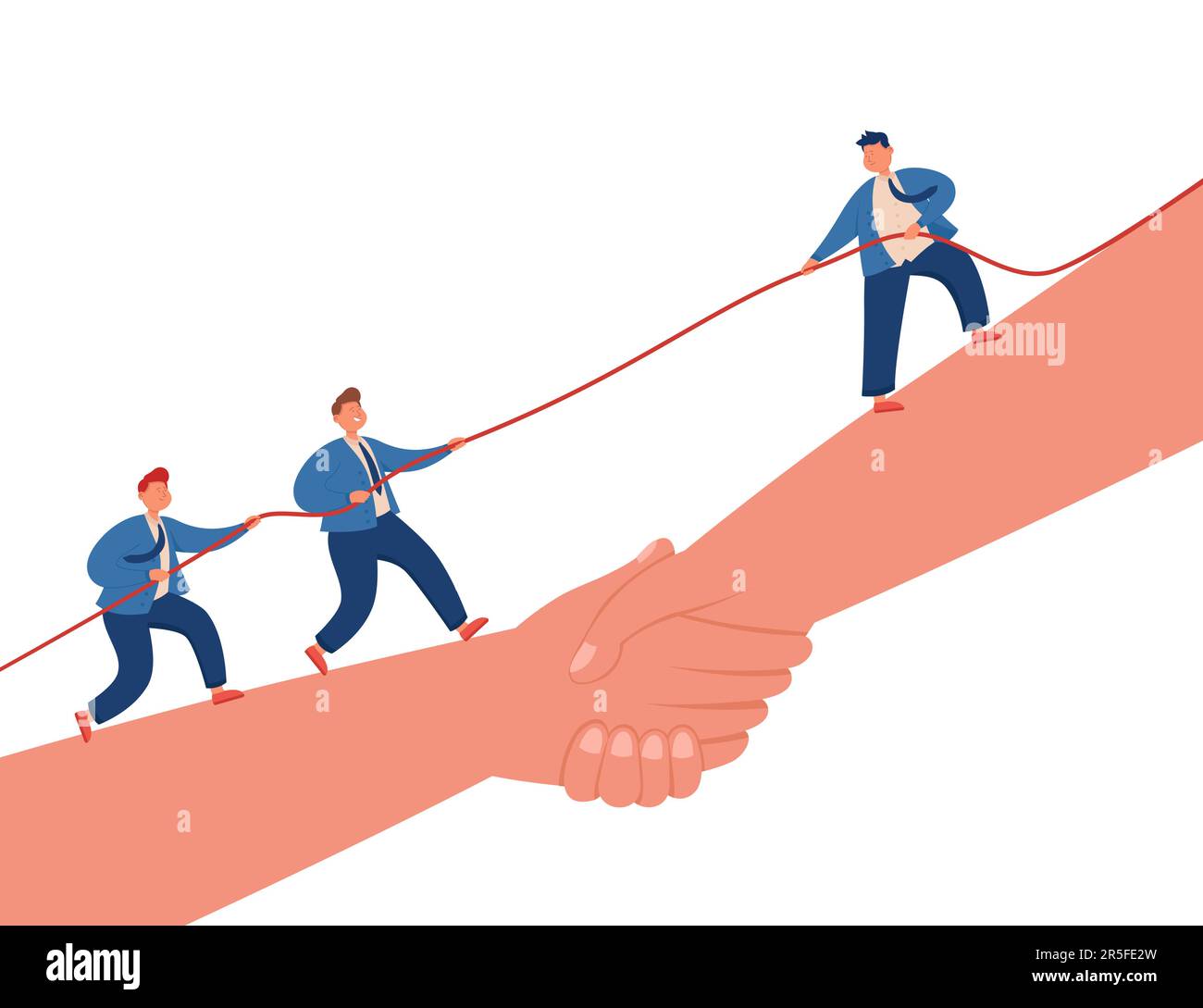 Team of business people pulling rope Stock Vector Image & Art - Alamy
