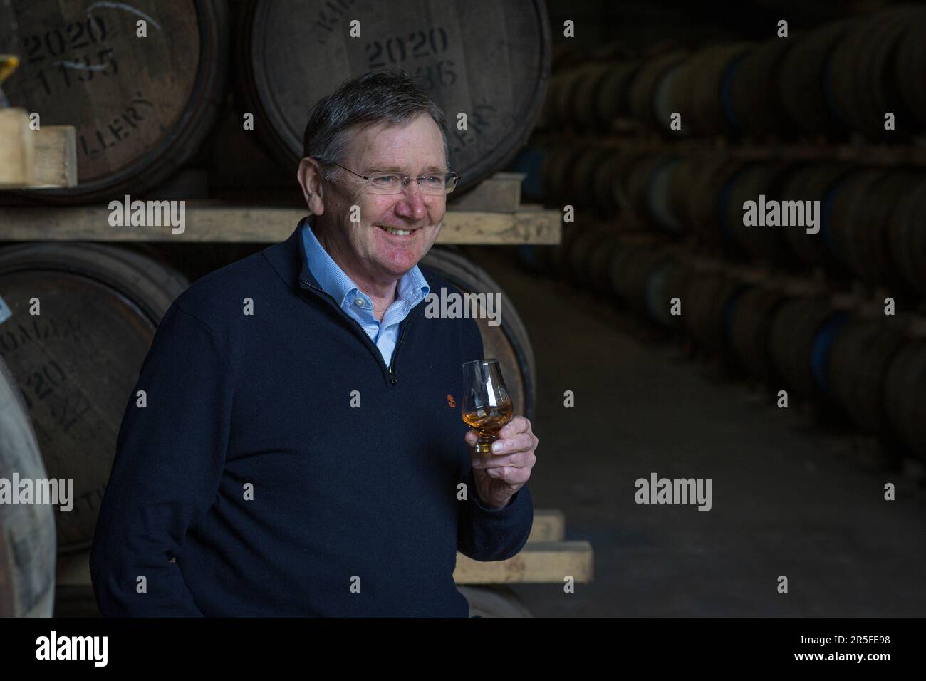 Anthony Wills  founder and managing director of Kilchoman distillery , Islay, Scotland Stock Photo