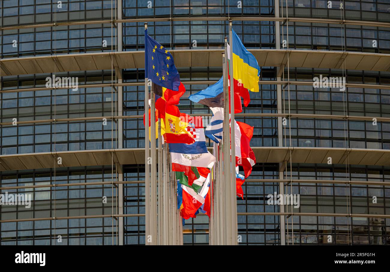 EU parliament in Strasbourg, Alsace, France, Eruope Stock Photo