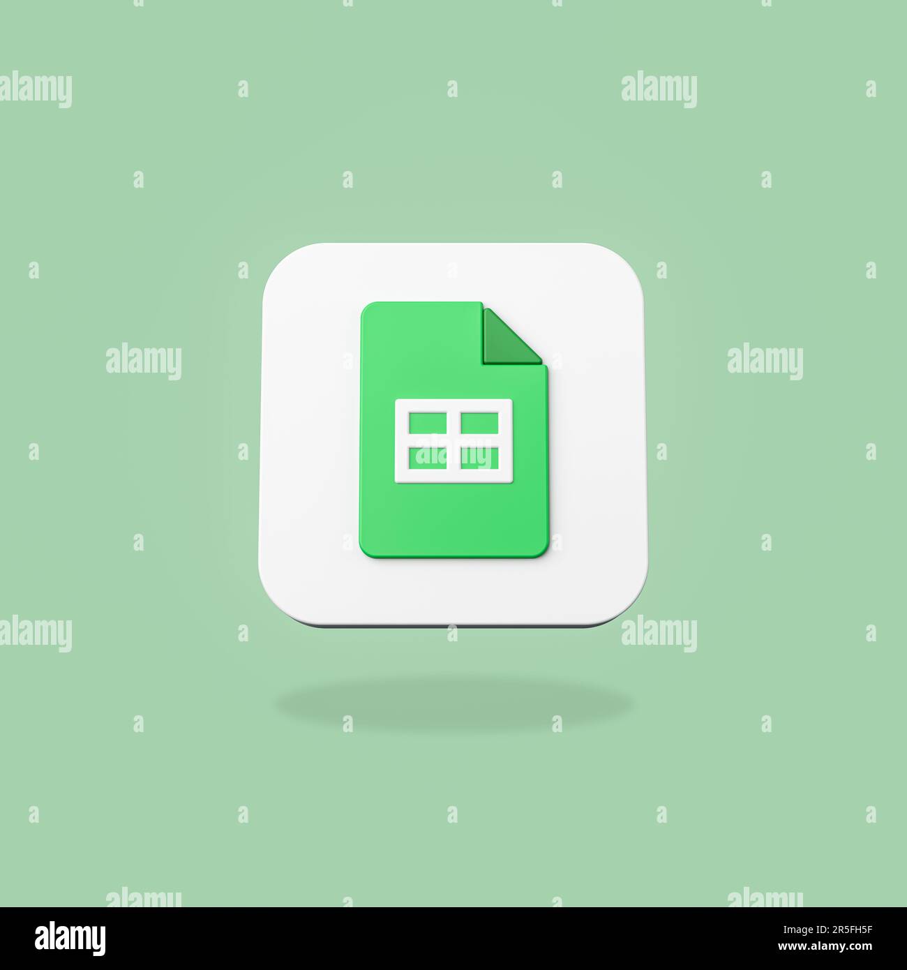 Google sheets app icon on flat green background stock photo alamy