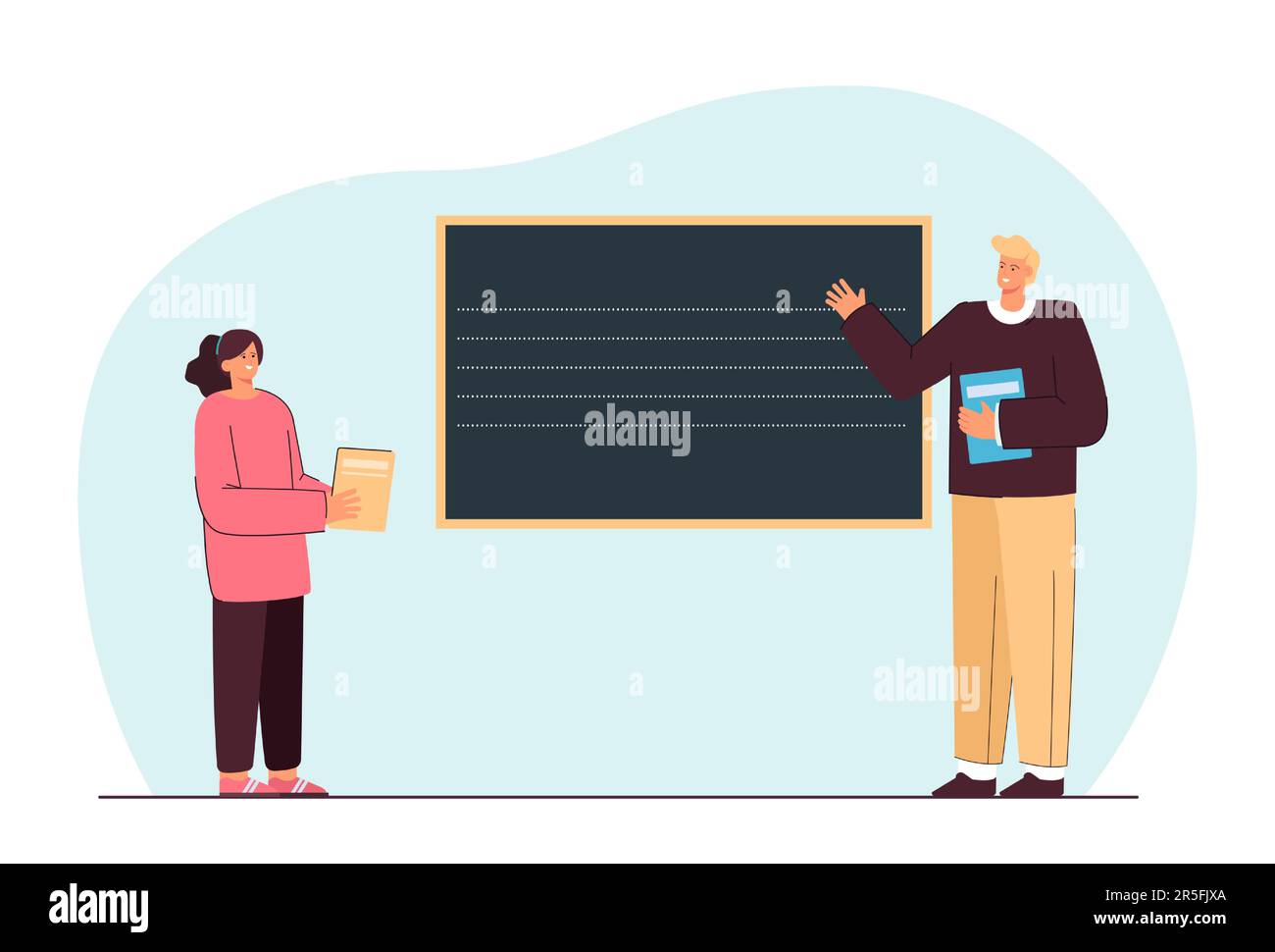 Teacher explaining new topic flat vector illustration Stock Vector ...