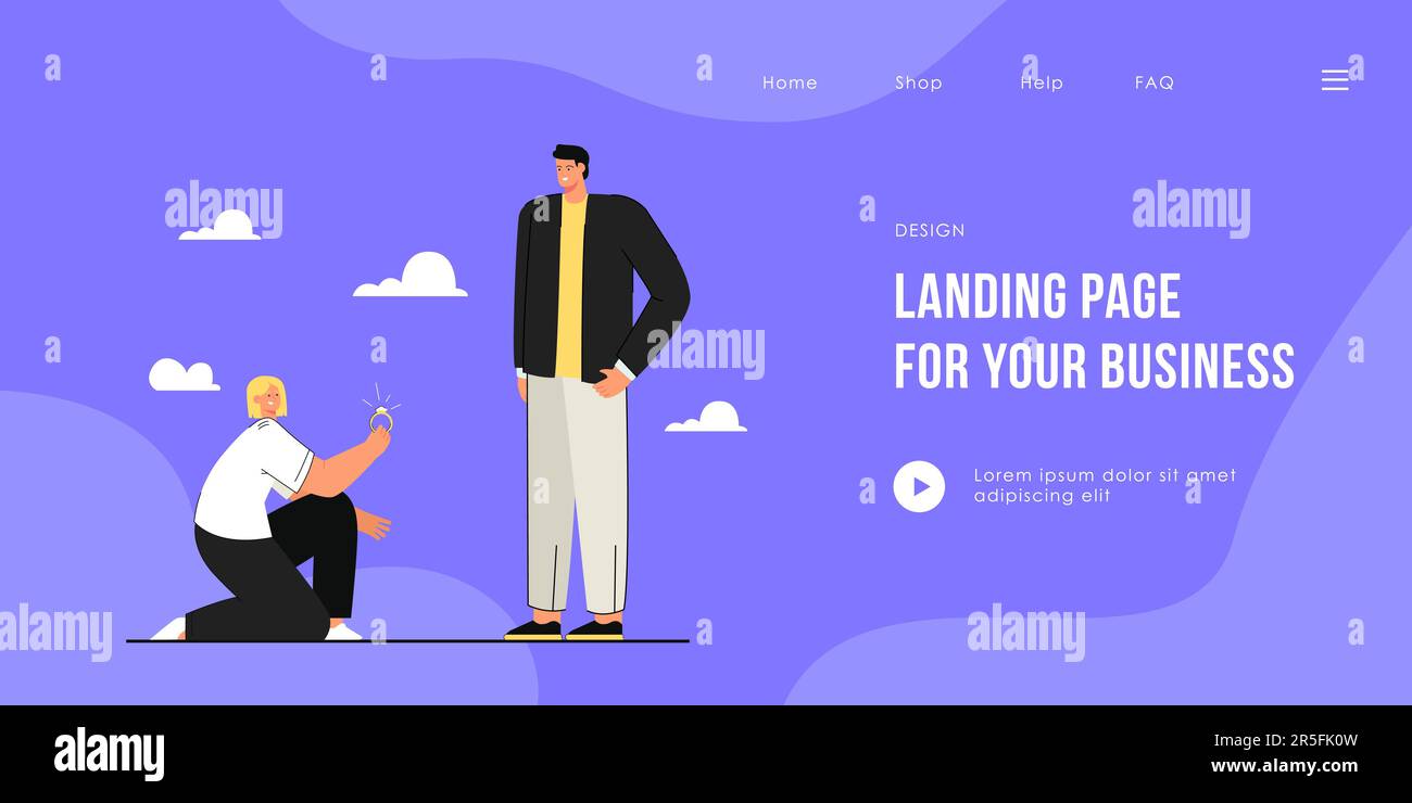 Girl proposing to man flat vector illustration Stock Vector Image & Art