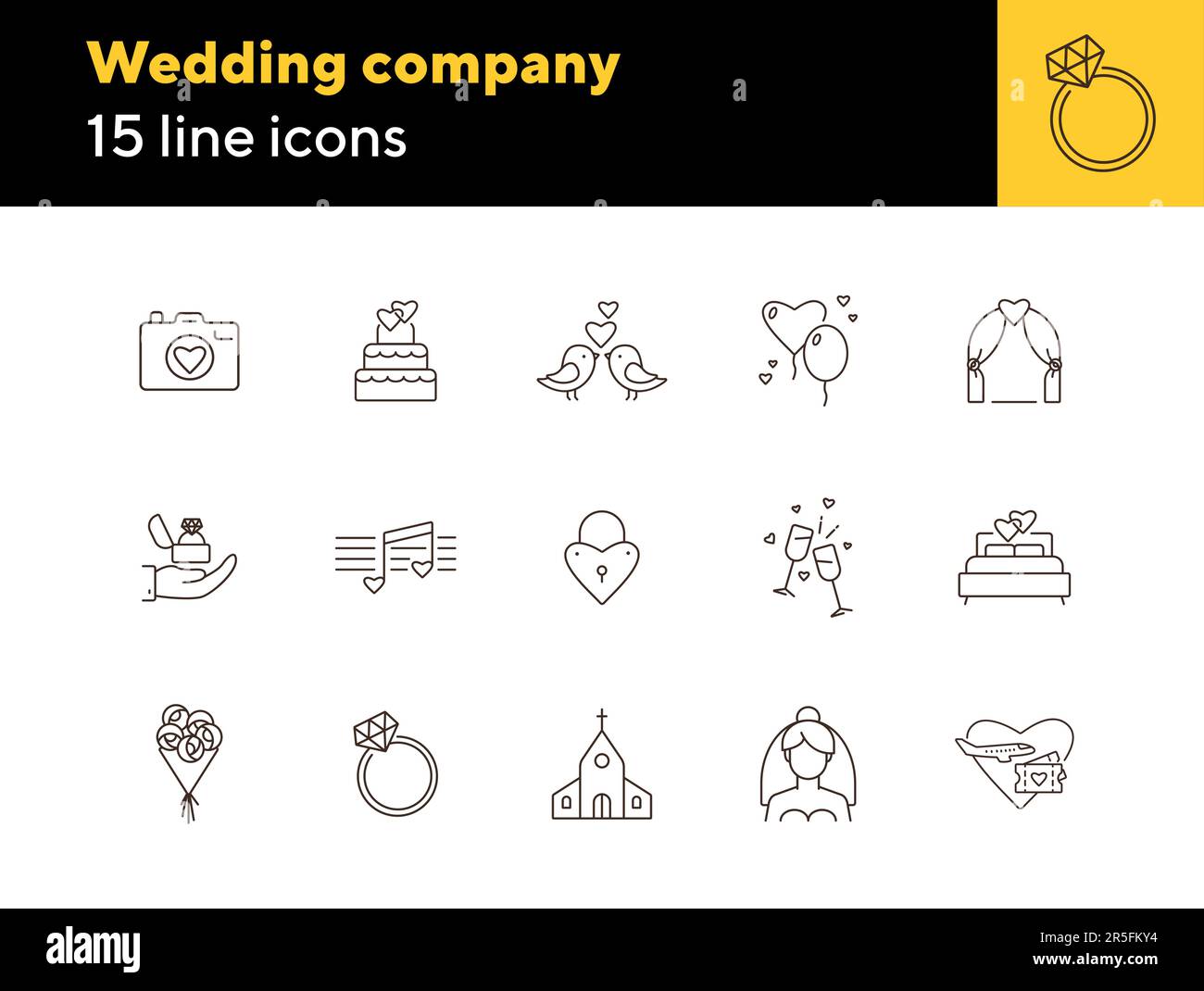 Wedding company icons Stock Vector Image & Art - Alamy
