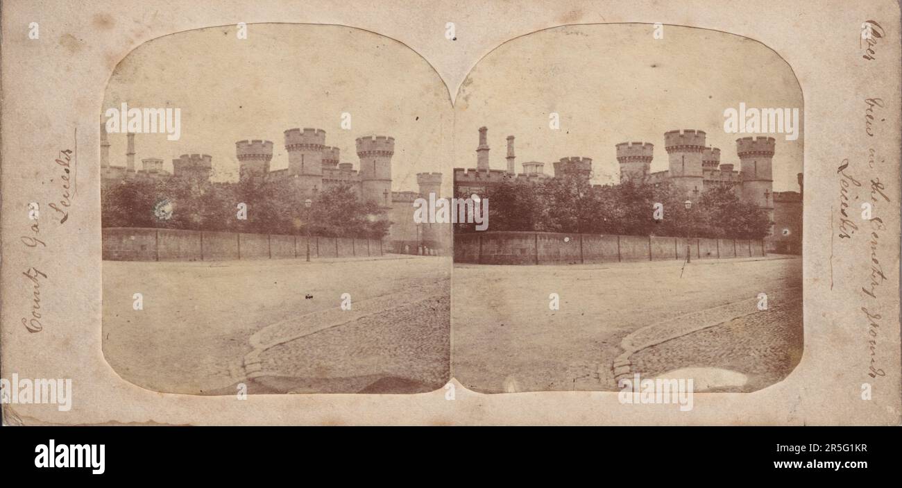 Victorian Stereoscope slide: Leicester County Gaol Stock Photo - Alamy