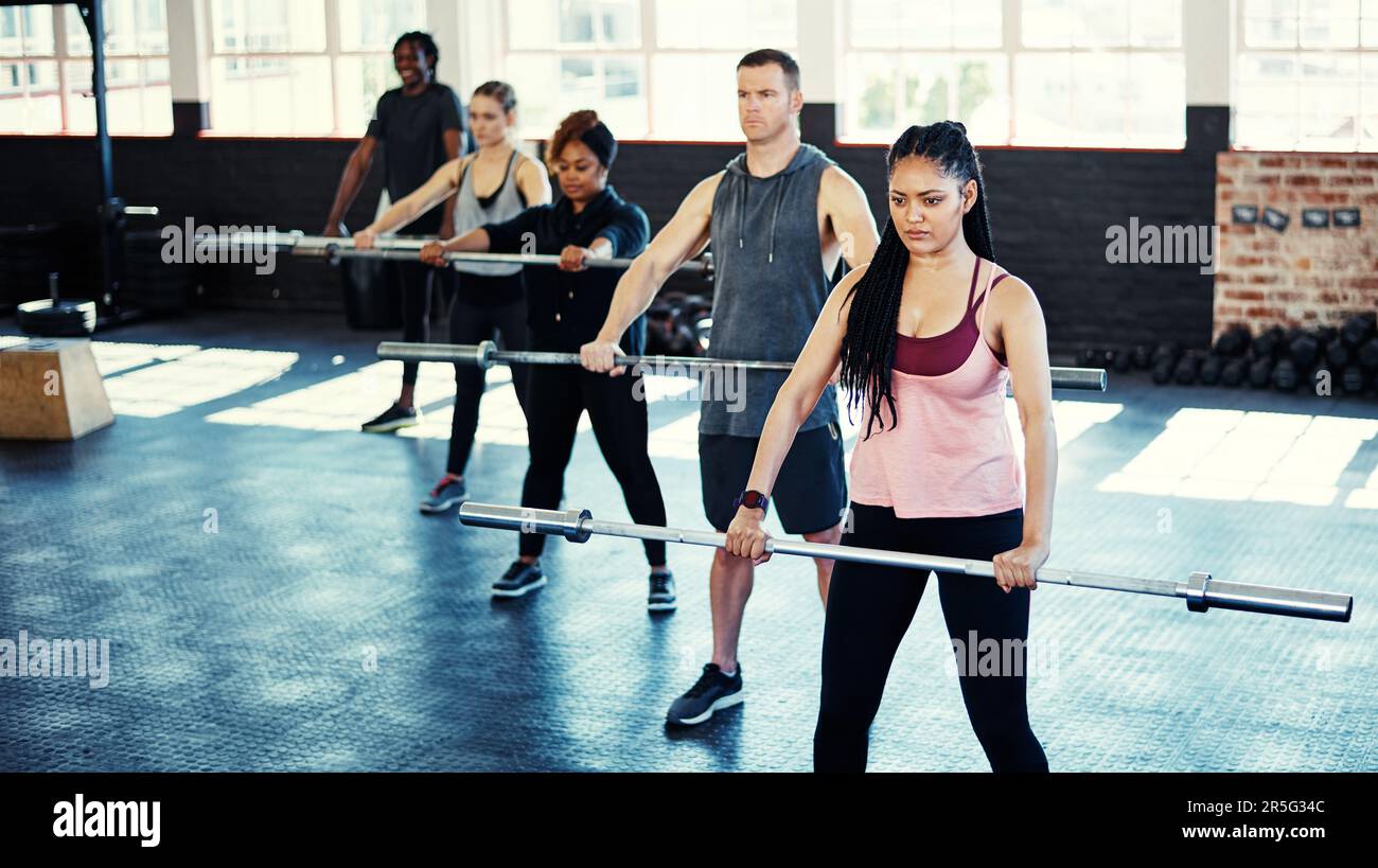 Showing dedication, discipline and self respect. a fitness group using