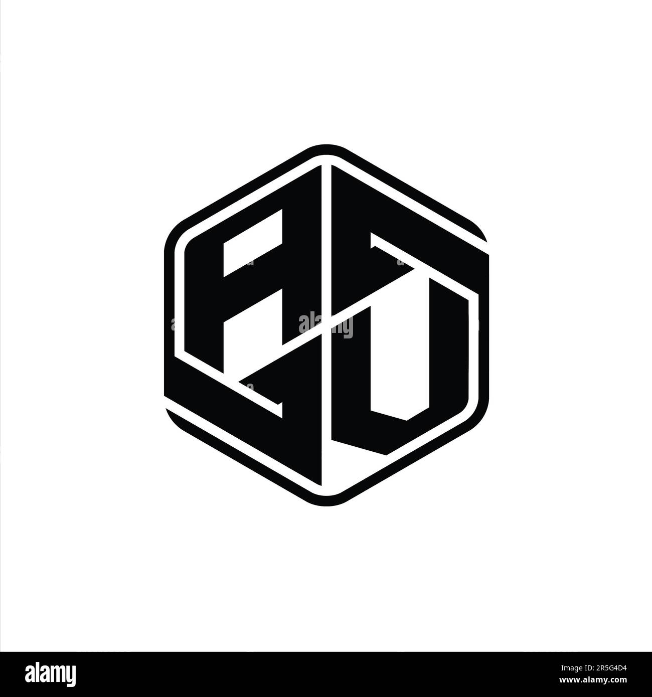 AV Letter Logo monogram hexagon shape with ornament abstract isolated