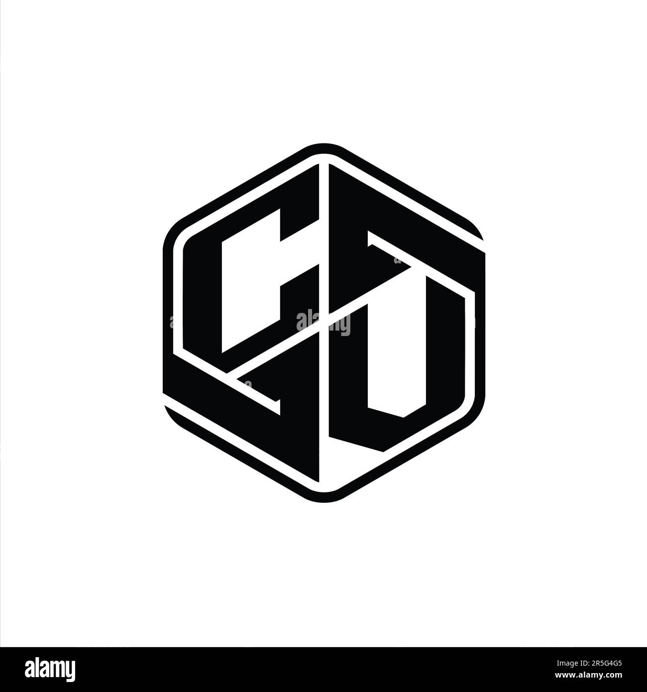 CV Letter Logo monogram hexagon shape with ornament abstract isolated ...