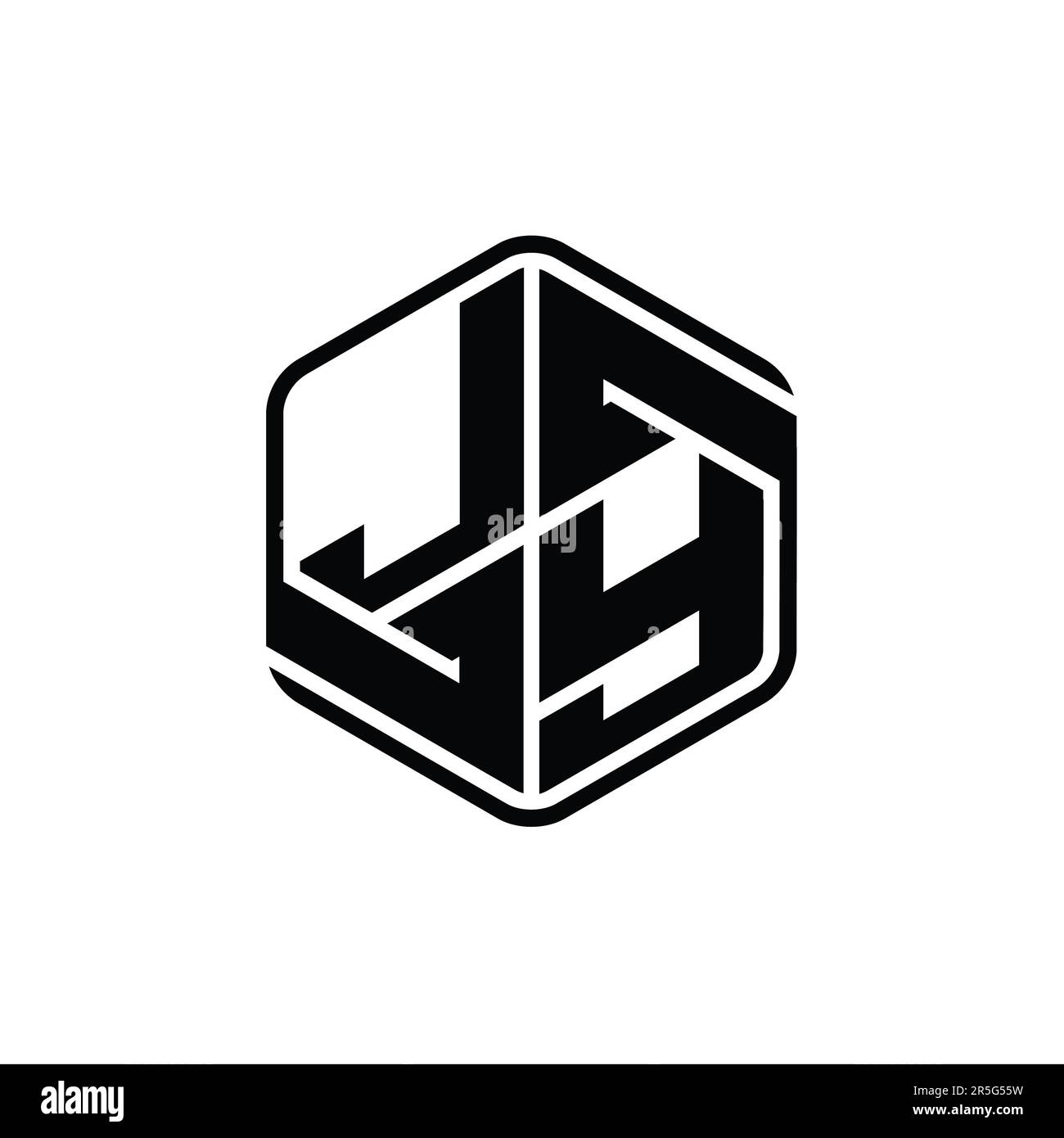 JY Letter Logo monogram hexagon shape with ornament abstract isolated ...