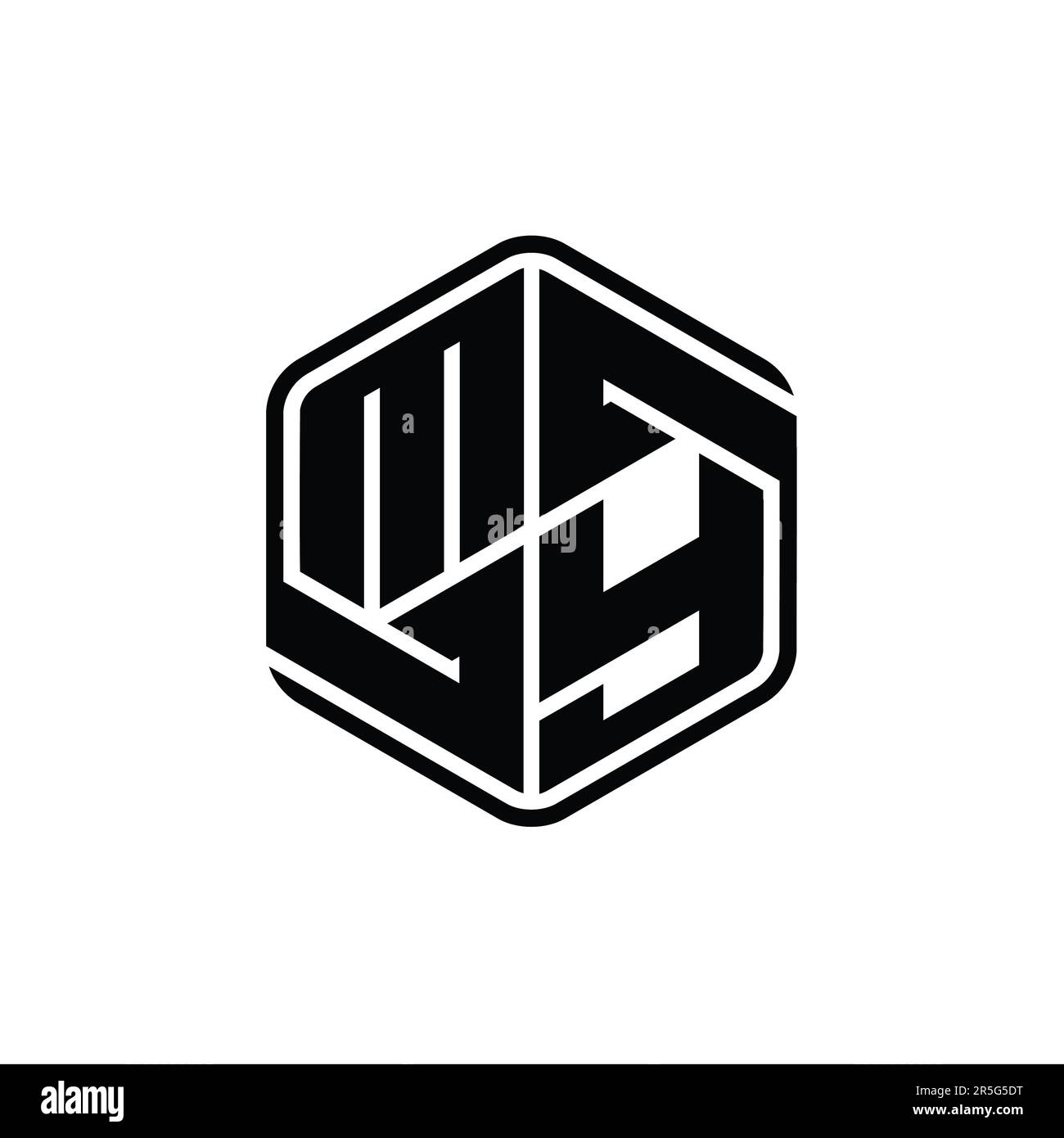 MY Letter Logo monogram hexagon shape with ornament abstract isolated ...
