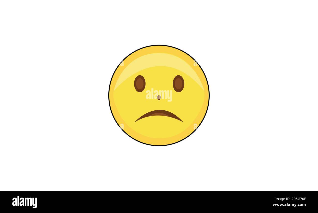 Sad face emoji vector isolated on white Stock Vector