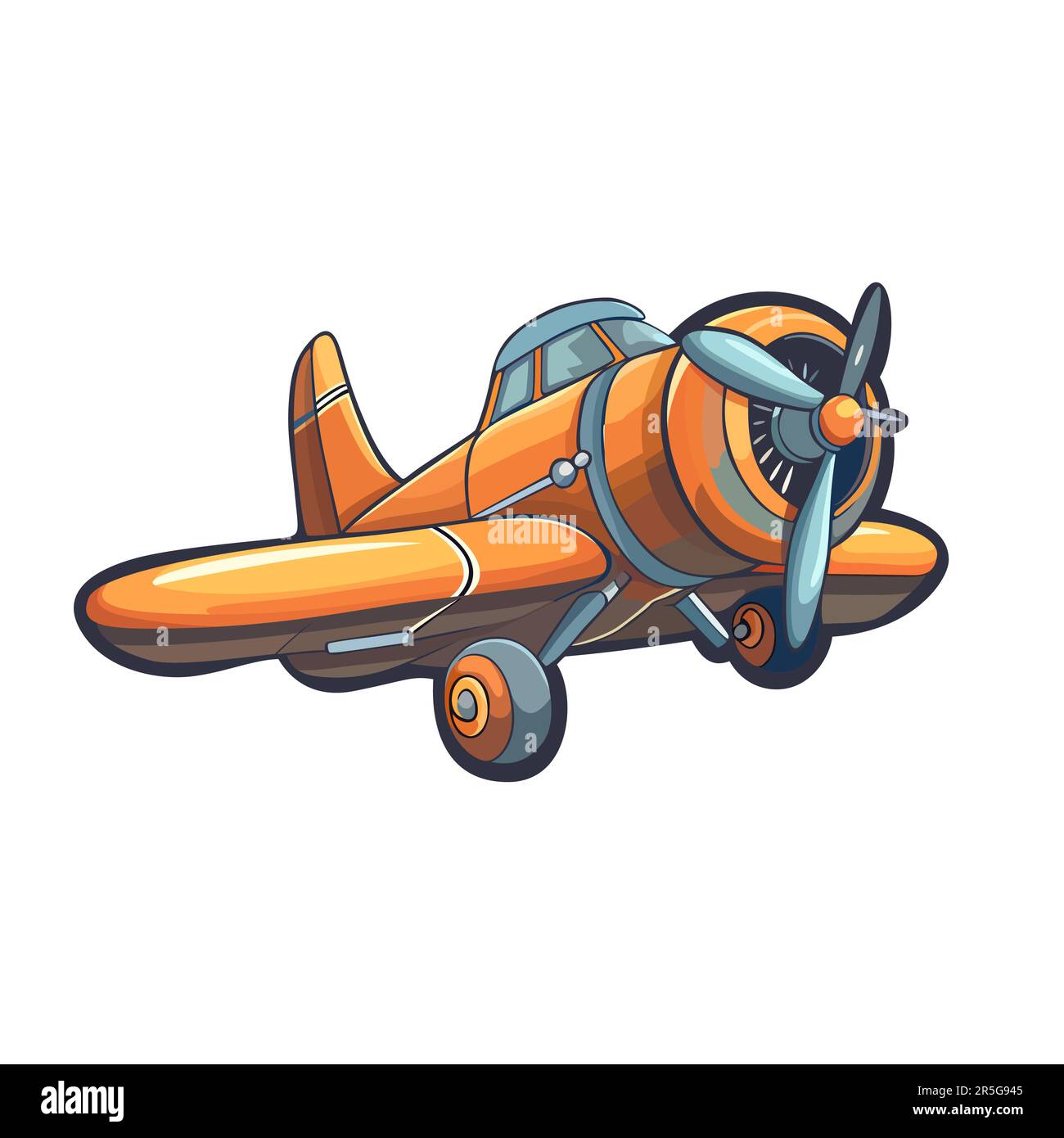 Cartoon airplane sticker. Cute flying plane isolated. Vector illustration  Stock Vector Image & Art - Alamy
