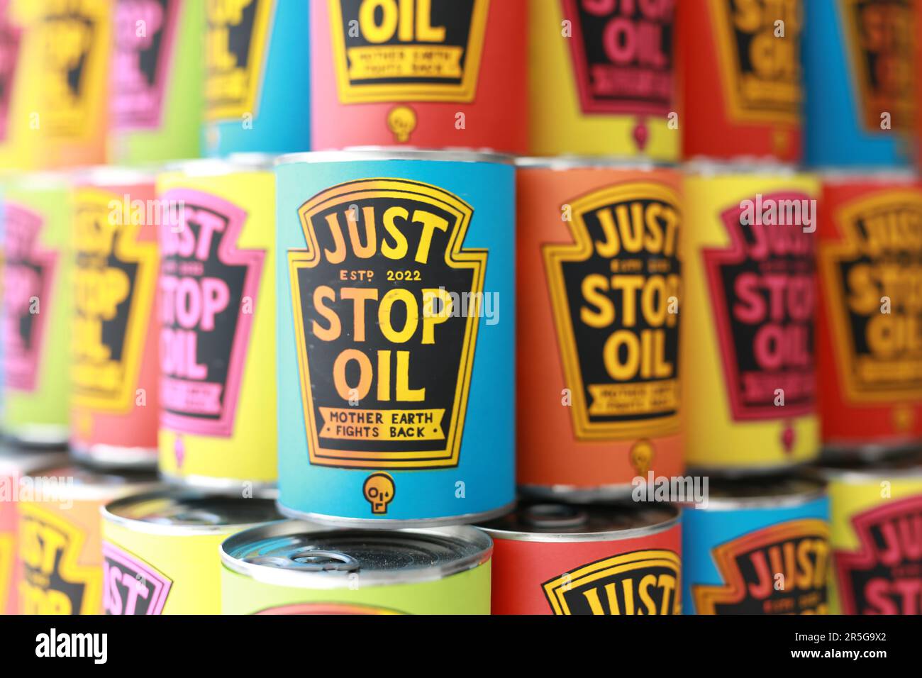 London, UK. 03 June 2023. Just Stop Oil Art Intervention 'You May Find Yourself…' at Koppel X in