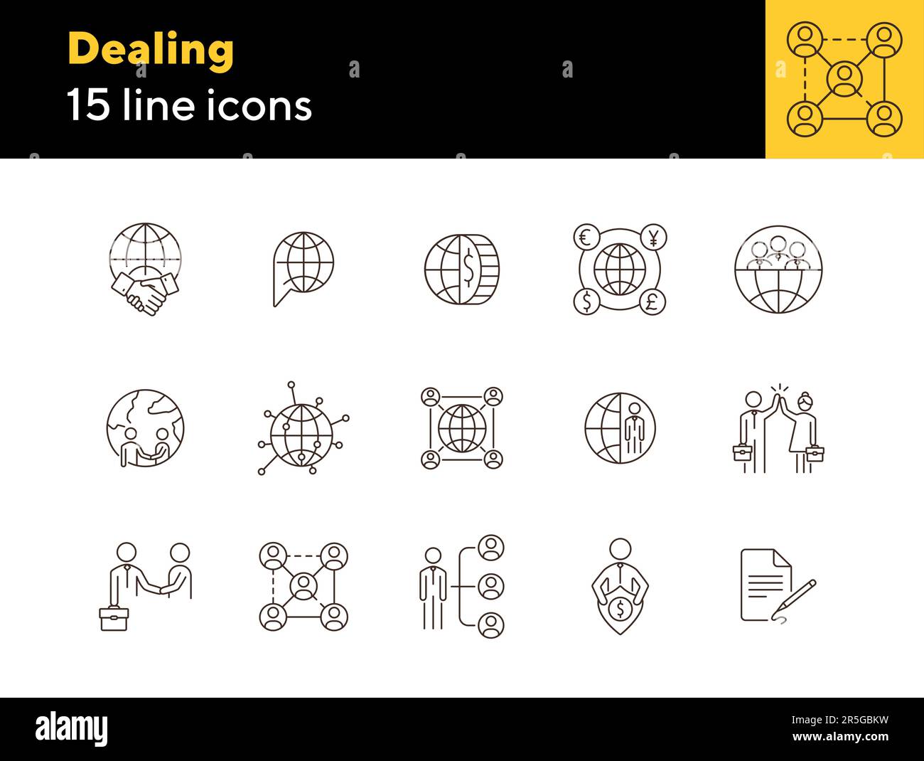 Dealing line icon set Stock Vector Image & Art - Alamy