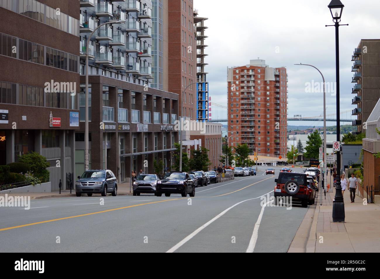 Brunswick Street in Halifax, Canada, with painted bike lanes