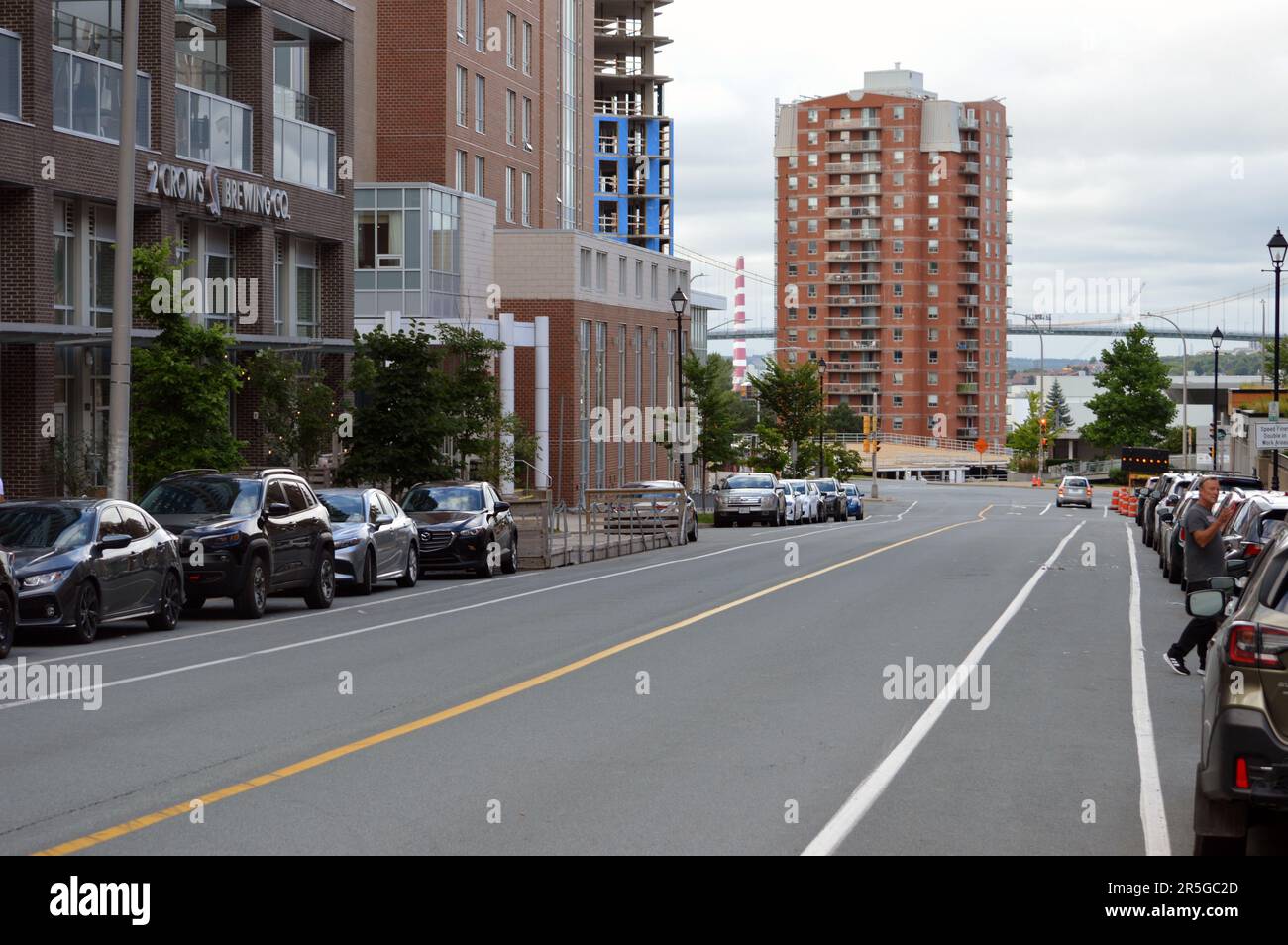 Brunswick Street in Halifax, Canada, with painted bike lanes