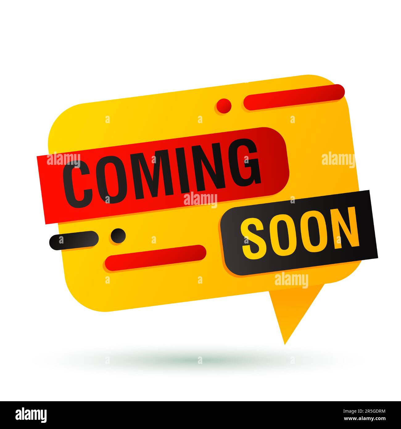 Coming soon red and yellow banner design Stock Vector Image & Art - Alamy