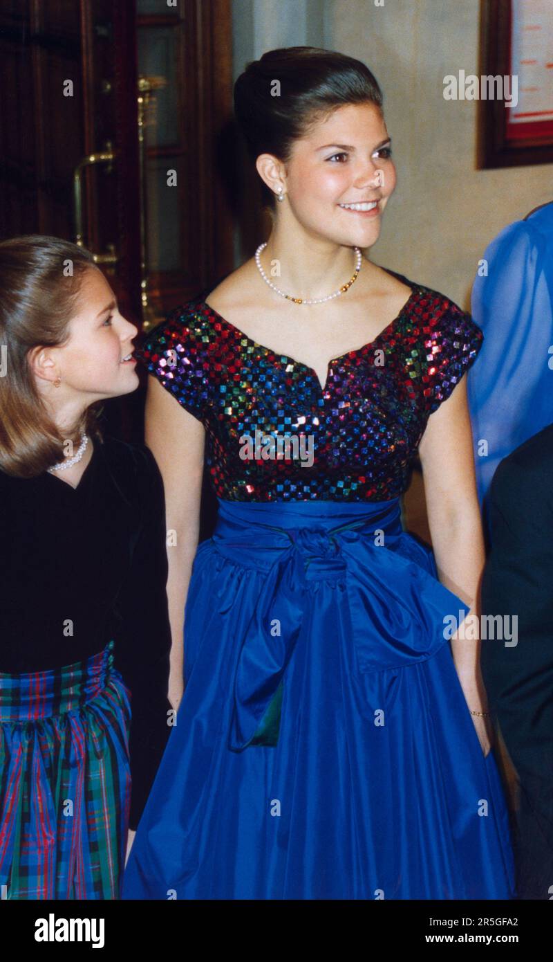 CROWN PRINCESS VICTORIA of Sweden dressed for a gala dinner Stock Photo