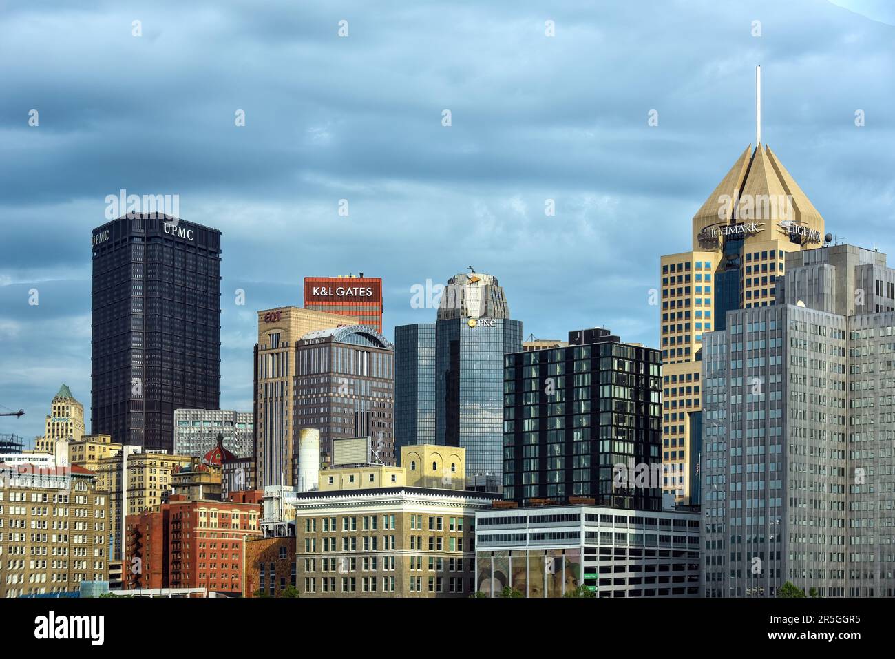 Pittsburgh, PA, USA- May 19, 2023: View of some of the skyscrapers in Pittsburgh skyline. Stock Photo