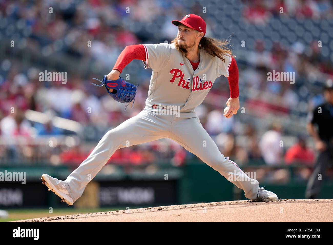Philadelphia Phillies starting pitcher Matt Strahm throws to the
