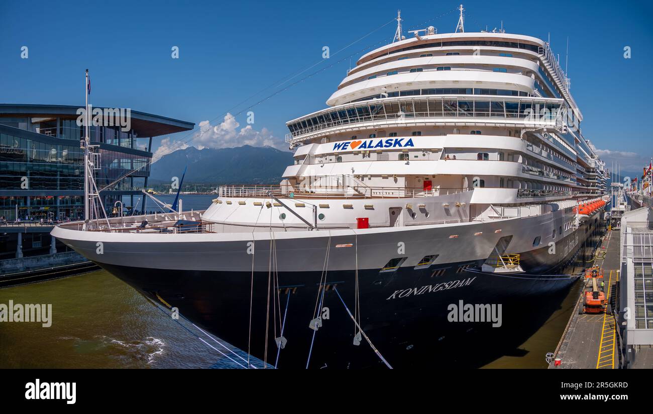 Vancouver, British Columbia May 27, 2023 HollandAmerica cruise ship