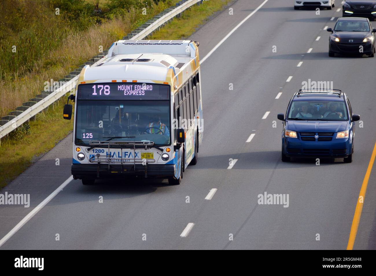 Halifax Transit bus route 178 Mount Edward Express running on Highway