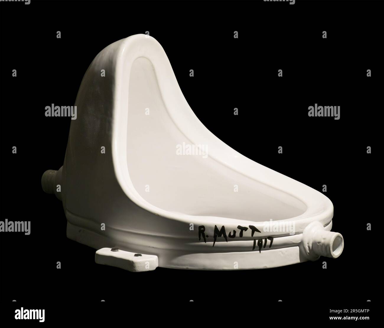 Fountain is a readymade sculpture by Marcel Duchamp in 1917, consisting of a porcelain urinal Stock Photo