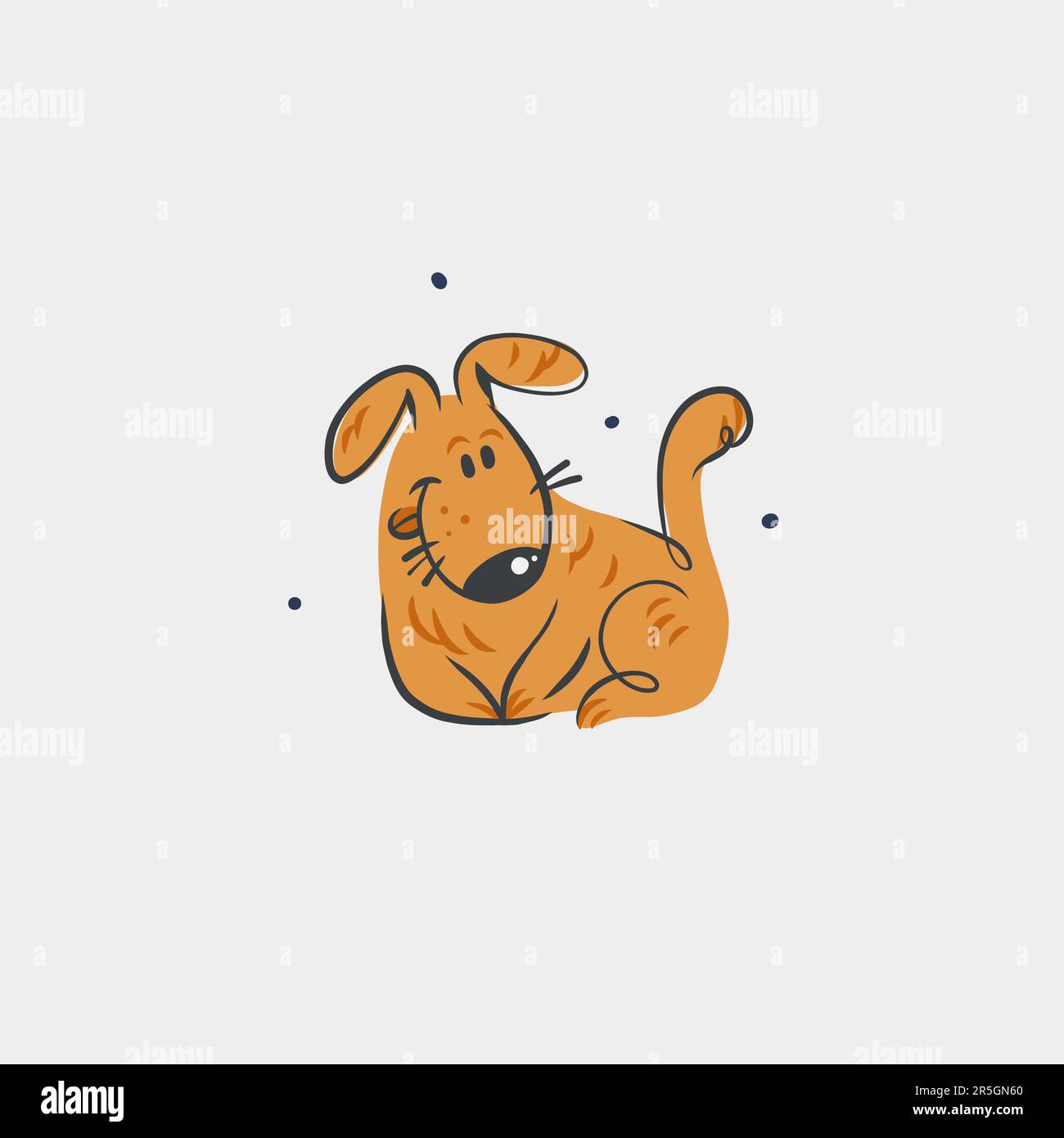 Hand drawing vector abstract cute dog doodle illustration. Cartoon dog ...