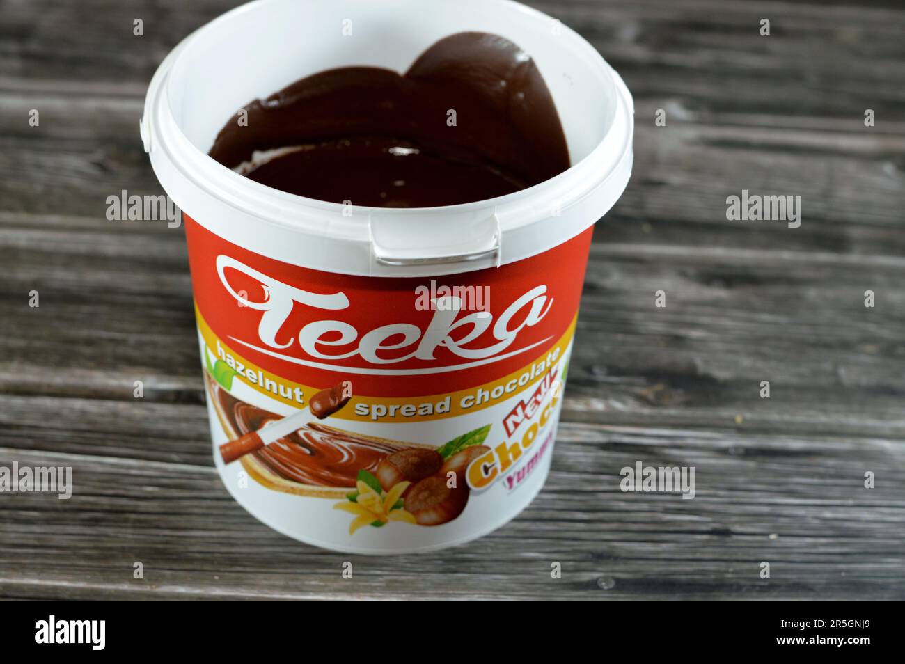 Cairo, Egypt, May 31 2023 Teeka hazelnut chocolate spread, made from