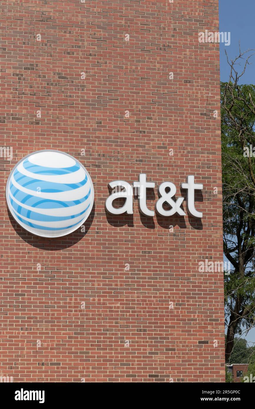 Champaign - Circa June 2023: AT&T central office. AT&T offers voice ...