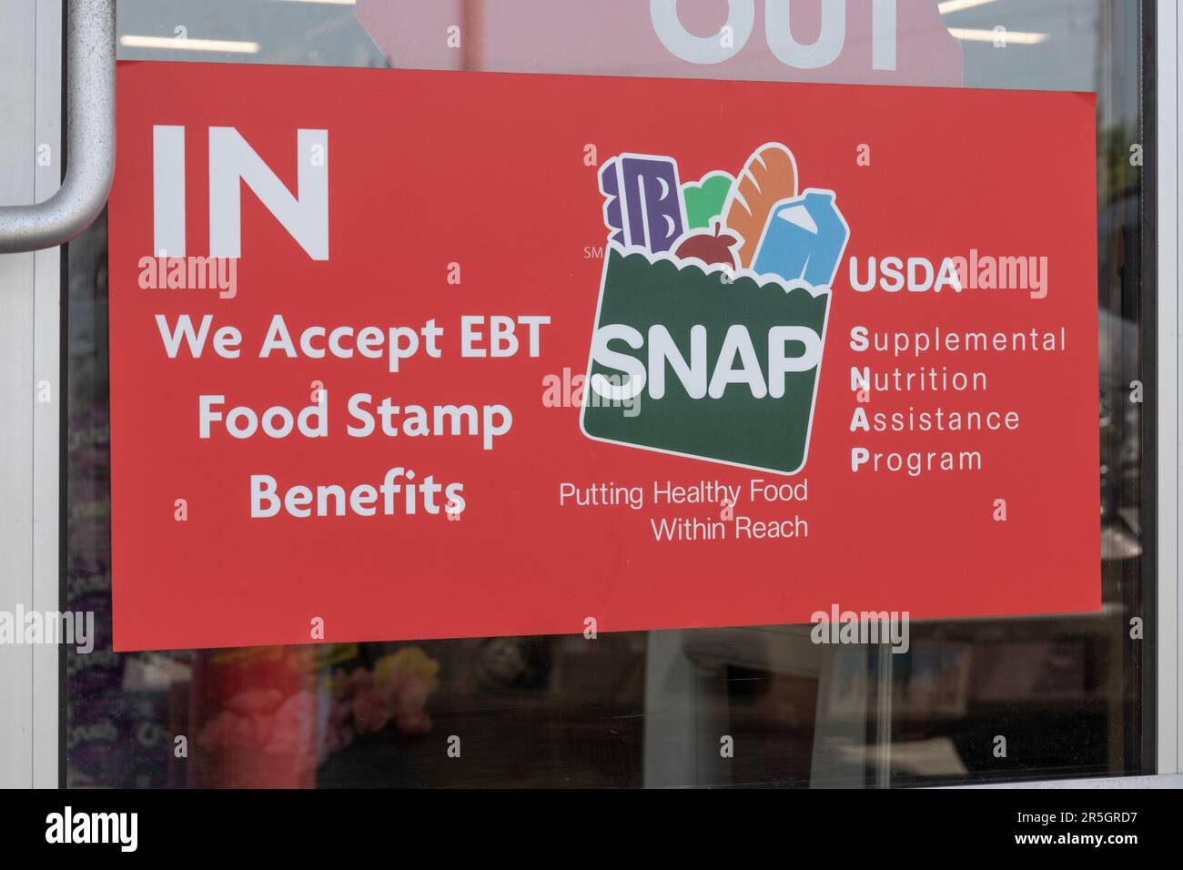 Danville Circa June 2023 SNAP and EBT Accepted here sign. SNAP and