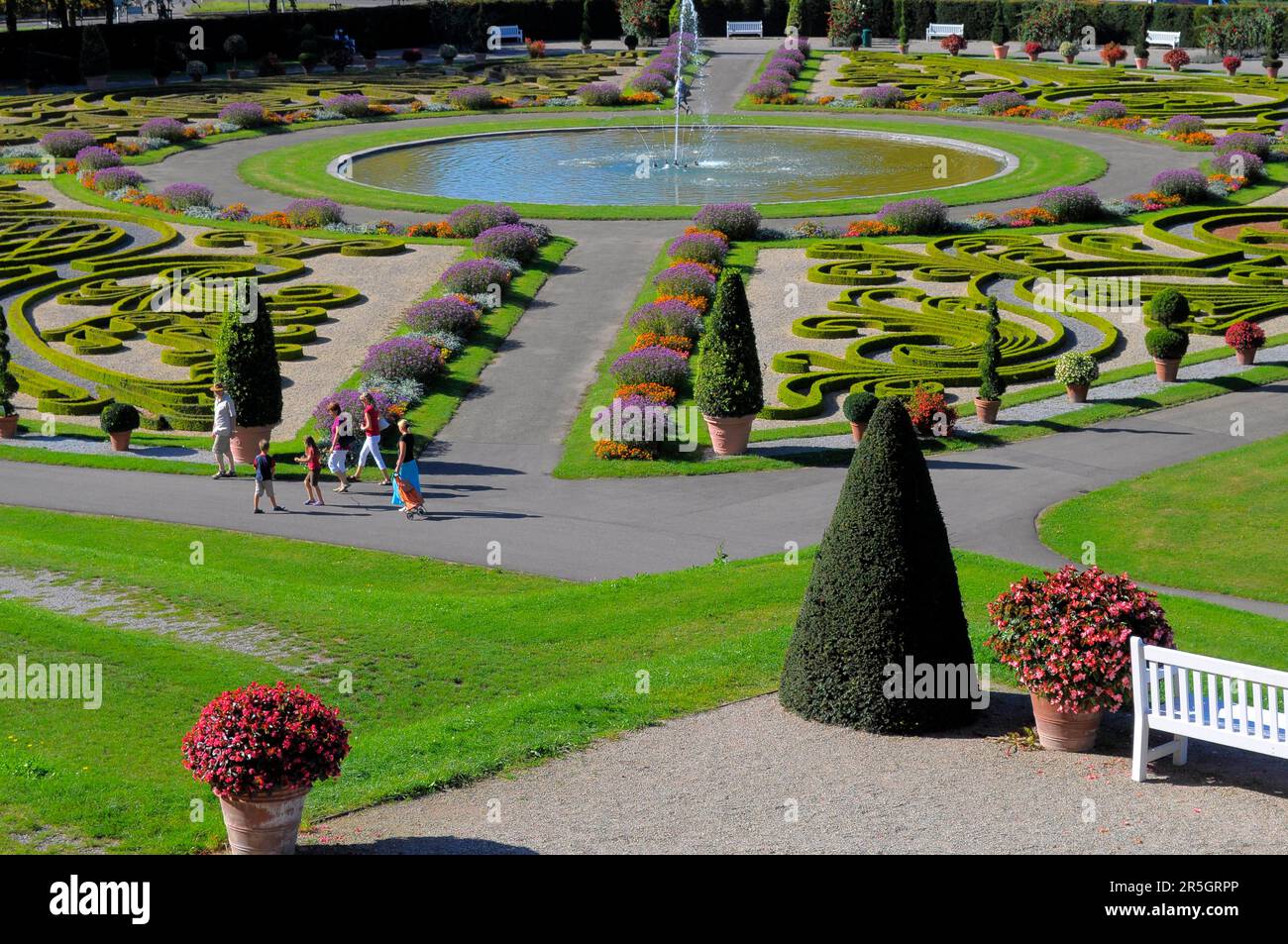 Ludwigsburg flowering baroque, south garden, boxwood, topiary, round ...