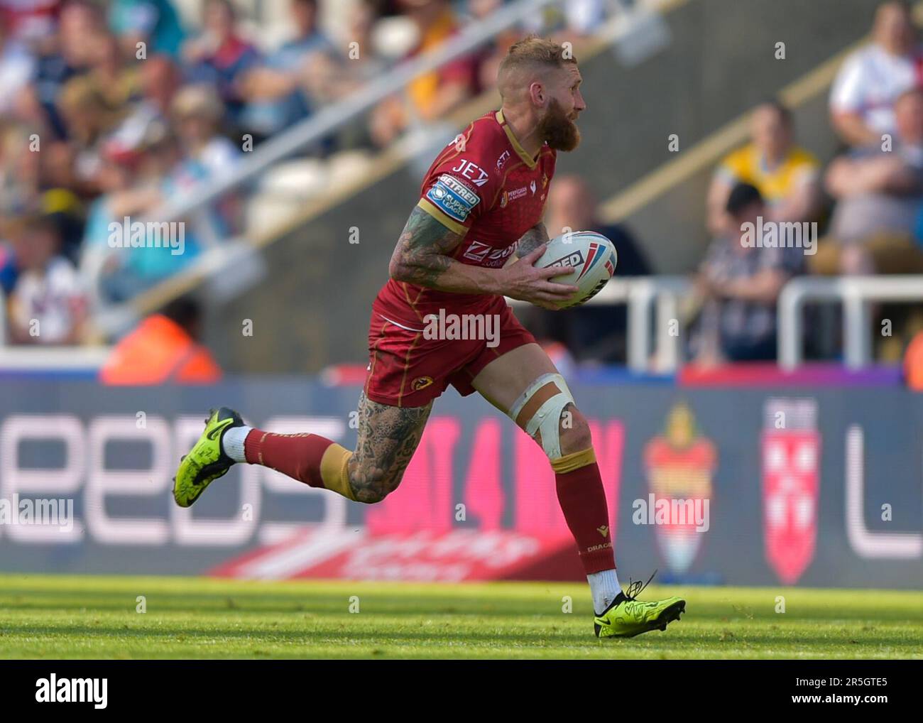 Sam Tomkins #29 of Catalans Dragons during the Betfred Super League Magic Weekend match Wigan Warriors vs Catalans Dragons at St. James's Park, Newcastle, United Kingdom, 3rd June 2023 (Photo by Craig Cresswell/News Images) Stock Photo