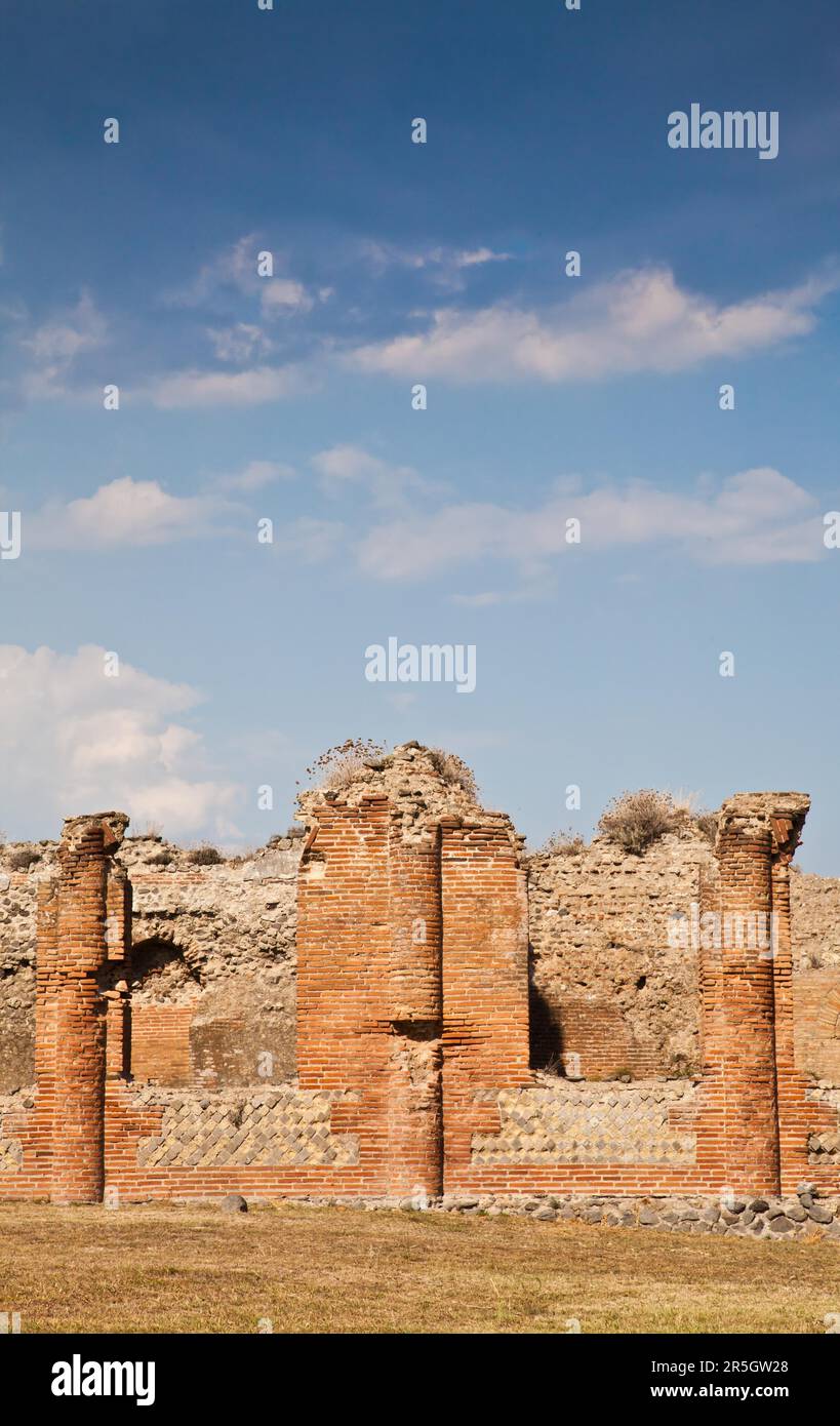 Detail of Pompeii site. The city of was destroyed and completely buried