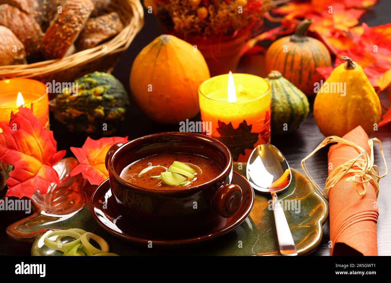 Goulash soup for autumn and Thanksgiving Stock Photo