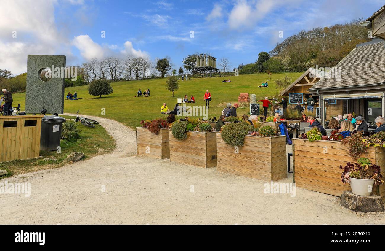 A general view of Tremenheere Sculpture Gardens with "Restless Temple