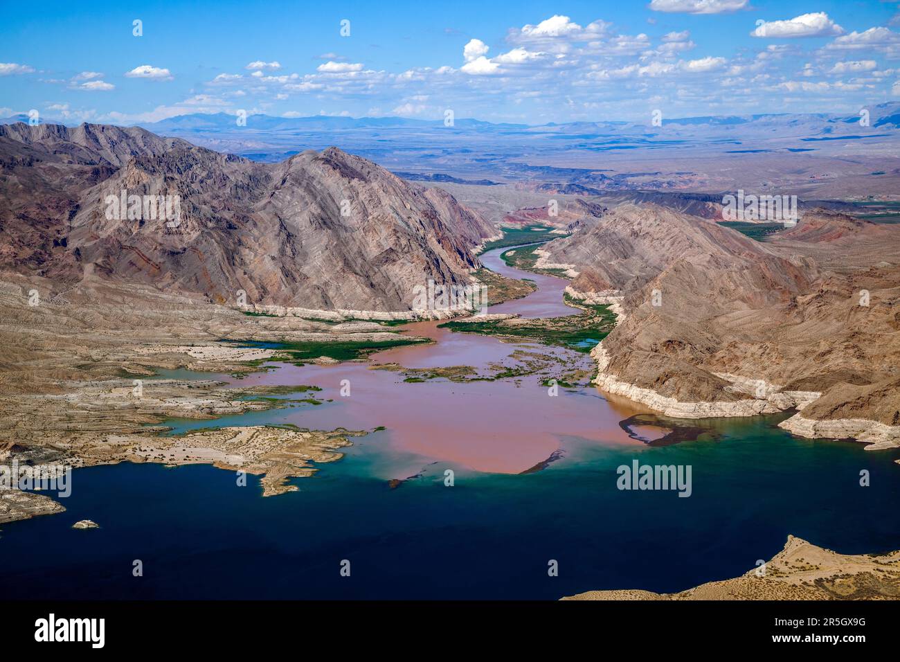 Colorado River Joins Lake Mead Stock Photo Alamy