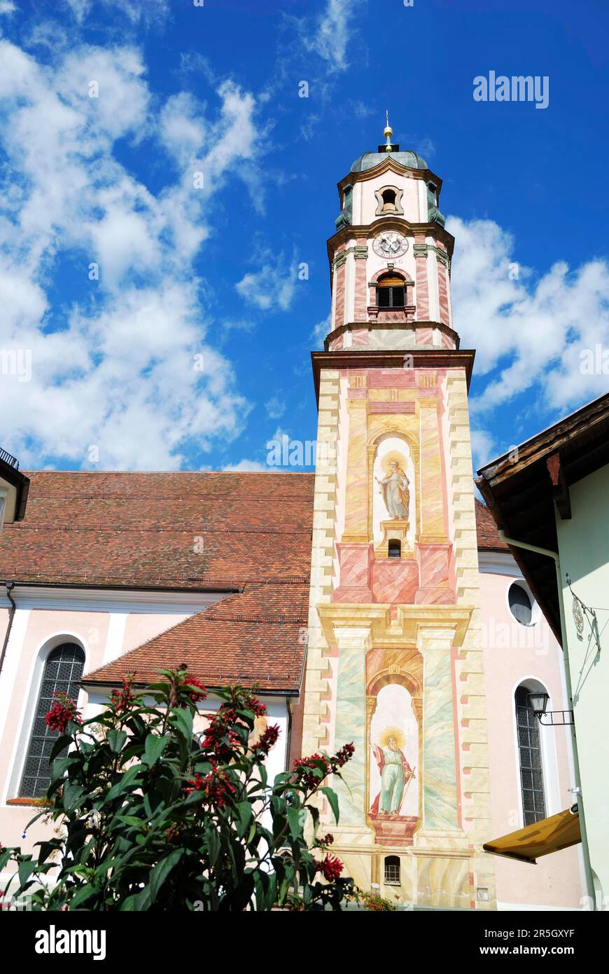 Church of Mittenwald in the bavarian alps Stock Photo - Alamy