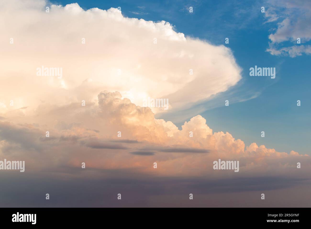 Beautiful clouds on blue sky during the sunset Stock Photo