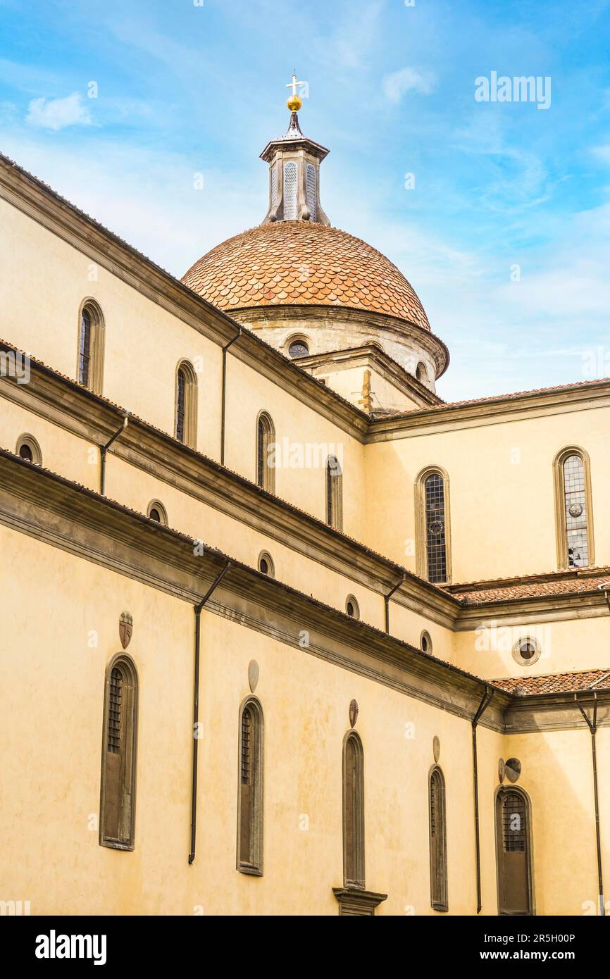The Basilica di Santo Spirito (Basilica of the Holy Spirit) is a church located in the Oltrarno quarter in Florence, Italy. It is one of the Stock Photo