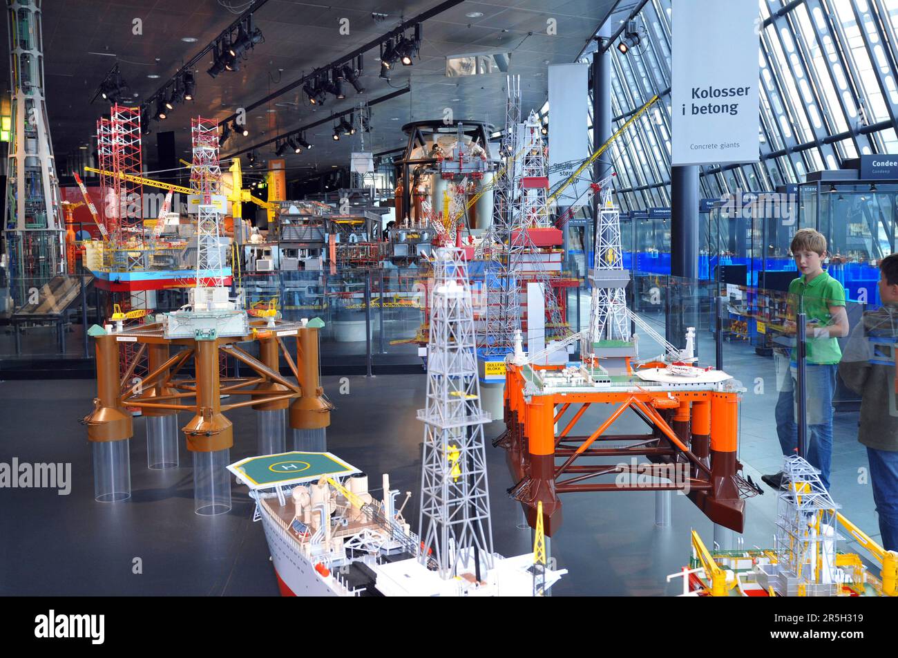 Models, Norsk Oljemuseum, Norwegian Petroleum Museum, Stavanger, Rogaland, Norway Stock Photo