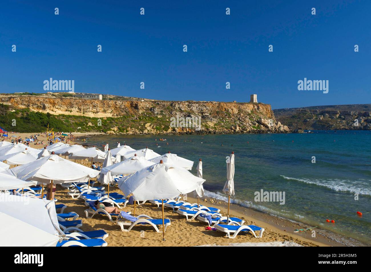 Beach at Golden Bay, Malta Stock Photo - Alamy