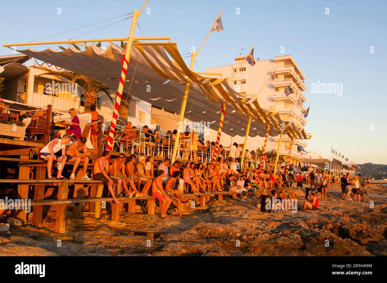 Cafe Mambo in San Antonio, Ibiza, Balearic Islands, Spain Stock Photo