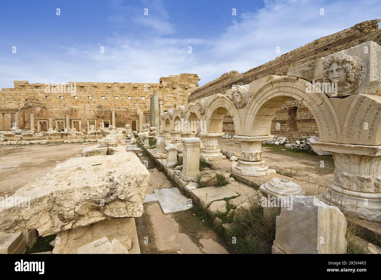 Severan Forum, New Forum, Leptis Magna, Hall of Changes, Septimius Severus, Libya Stock Photo