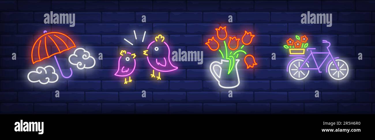 Spring time neon sign set Stock Vector Image & Art - Alamy
